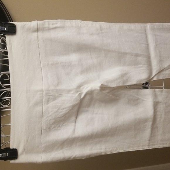 Bebe women's linen blend white pants - Picture 5 of 9